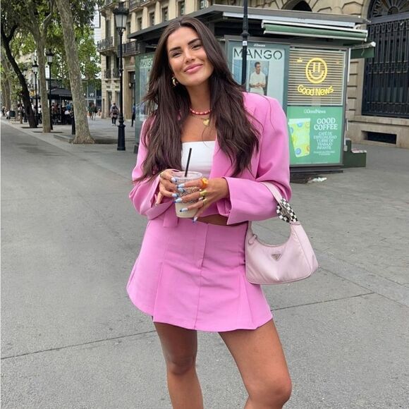 ZARA MINI SKIRT PINK - Picture 4 of 9